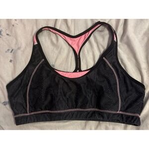 Avia Plus Size Reptile Grey & Pink Medium Impact Racerback Sports Bra,‎ XXL
